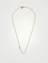 Love Letter 14K Gold A Initial Pavé Diamond Necklace