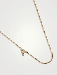 Love Letter 14K Gold A Initial Pavé Diamond Necklace