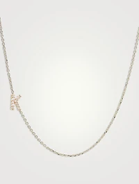 Love Letter 14K Gold K Initial Pavé Diamond Necklace