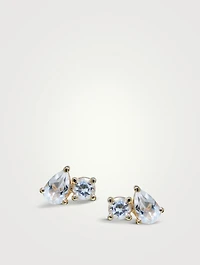 Anzie X Mel Soldera 14K Gold Jumelle Stud Earrings With Topaz