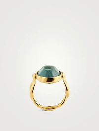 Cabochons Oval Rock Crystal Ring