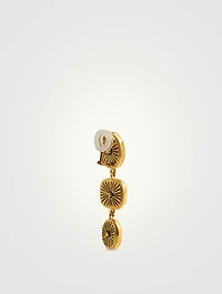 Cabochons Triple Drop Rock Crystal Earrings