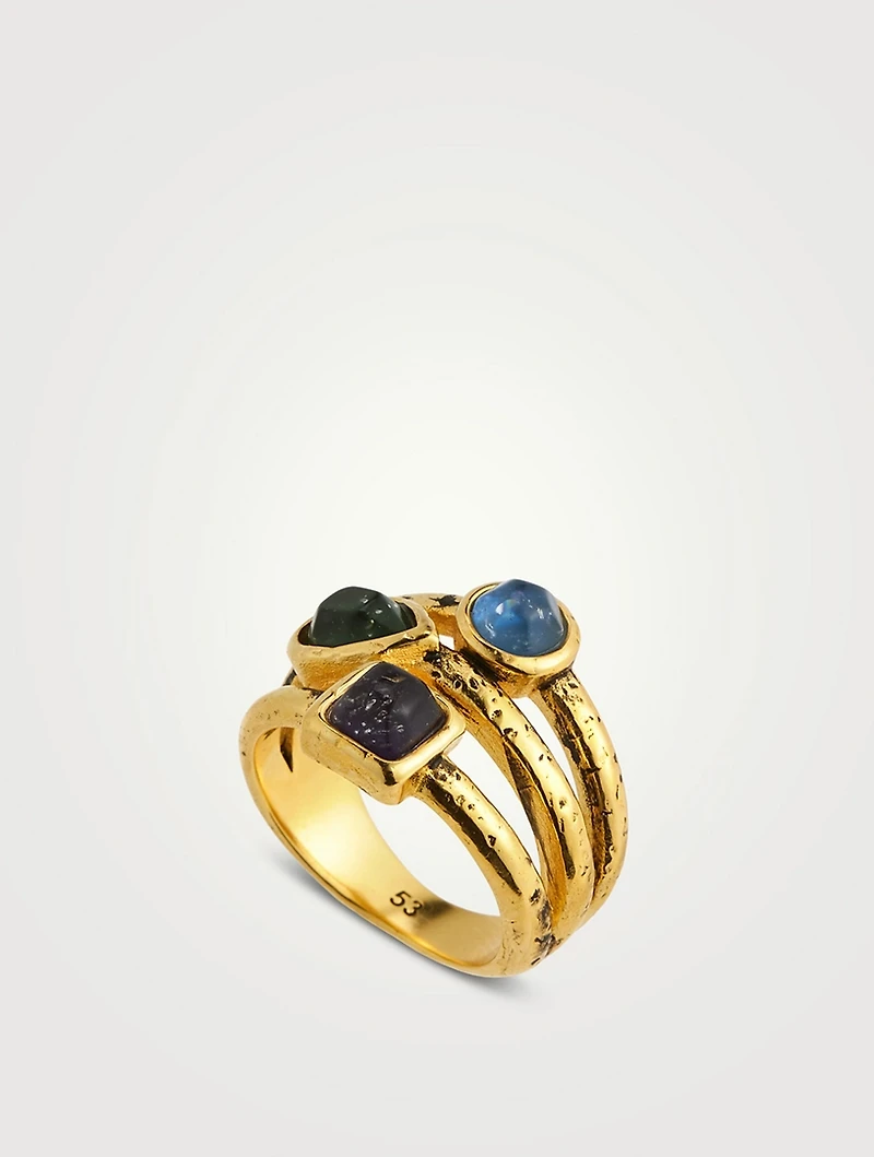 Mini Cabochons Rock Crystal Ring
