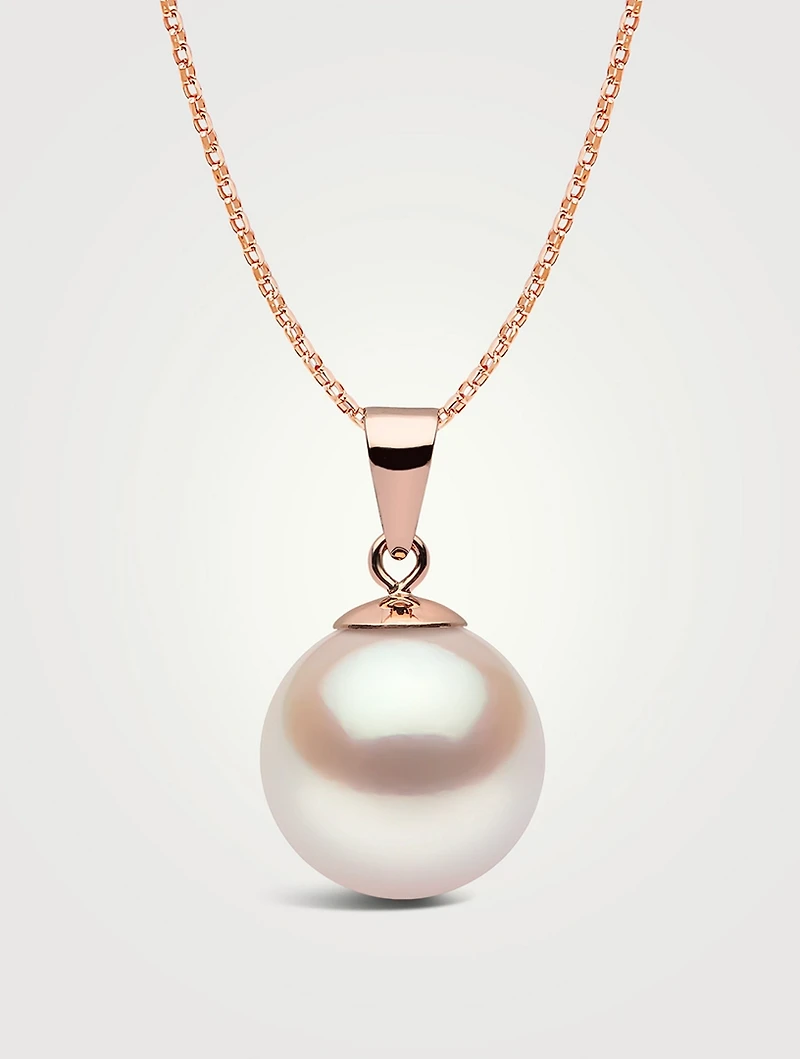 18K Rose Gold Pendant Necklace With South Sea Pearl