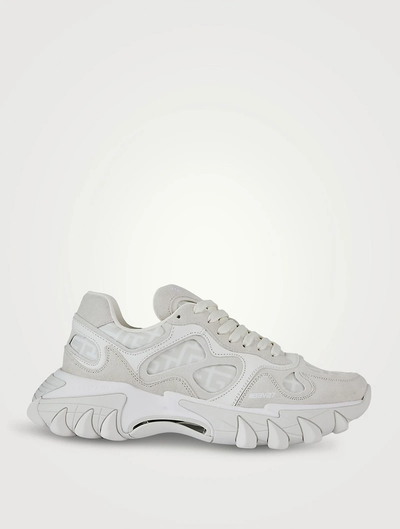 B-East Monogram Nylon And Leather Sneakers