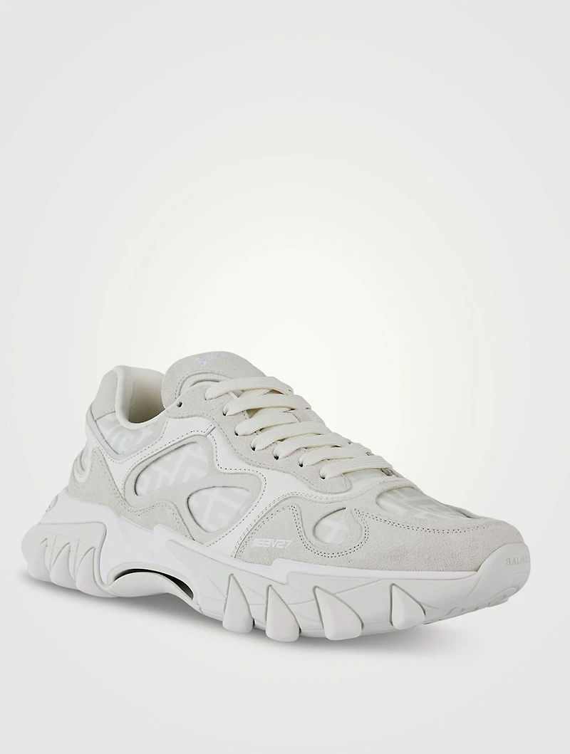 B-East Monogram Nylon And Leather Sneakers