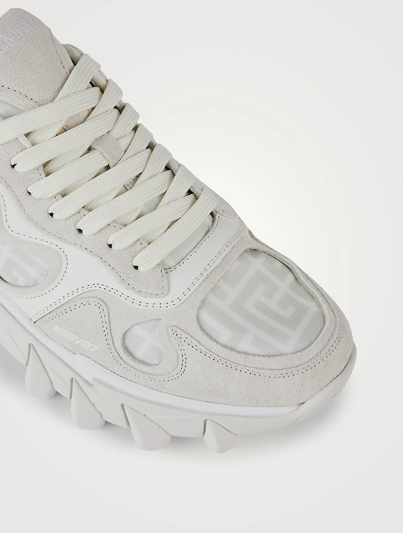 B-East Monogram Nylon And Leather Sneakers