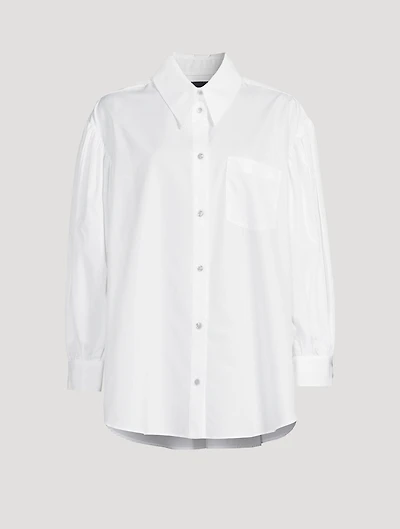 Puff-Sleeve Poplin Shirt