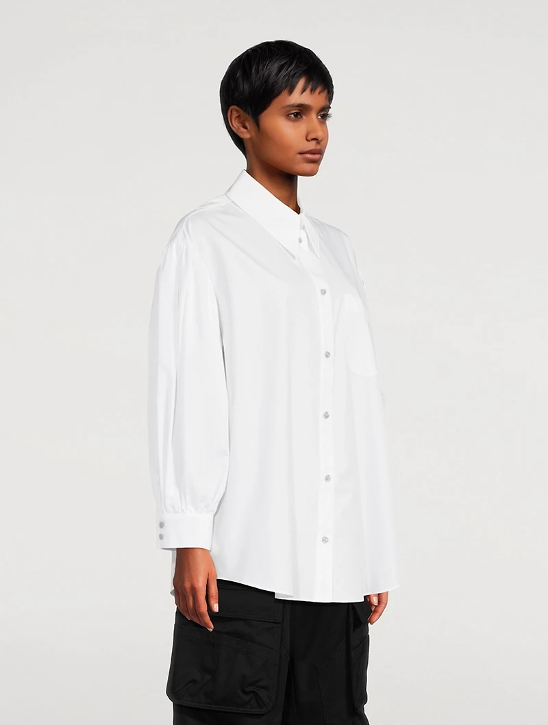 Puff-Sleeve Poplin Shirt
