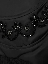 Embellished Cropped Bomber Jacket