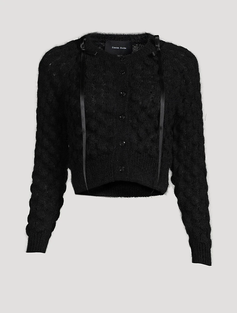 Bubble Bow-Trimmed Cardigan