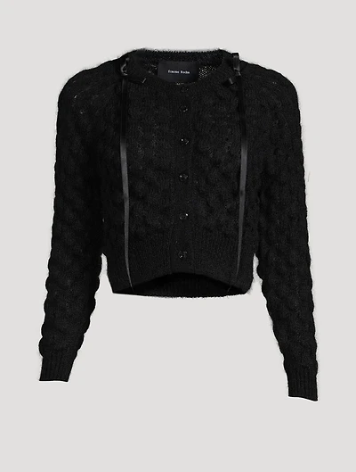 Bubble Bow-Trimmed Cardigan