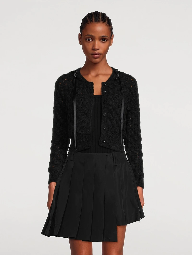 Bubble Bow-Trimmed Cardigan