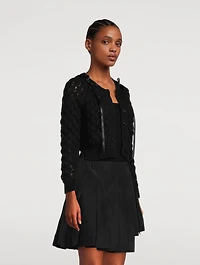 Bubble Bow-Trimmed Cardigan