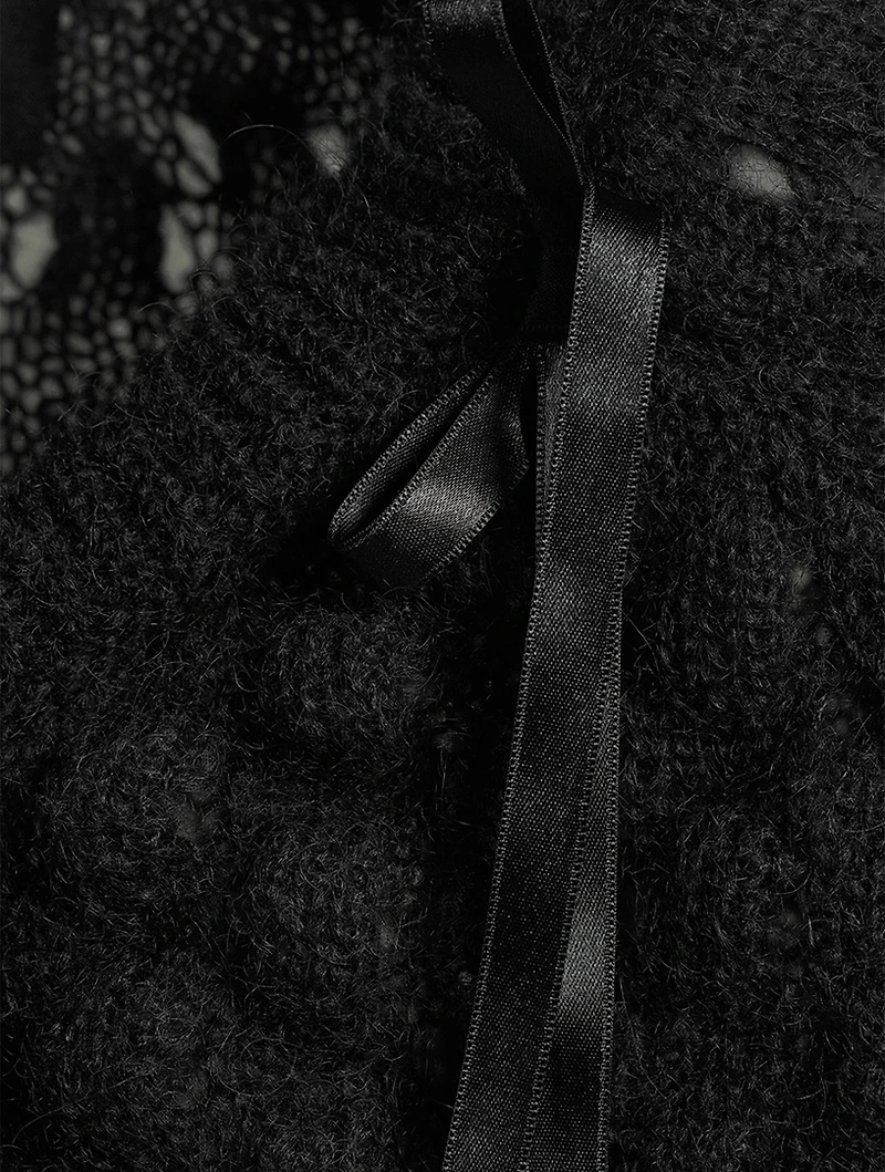 Bubble Bow-Trimmed Cardigan