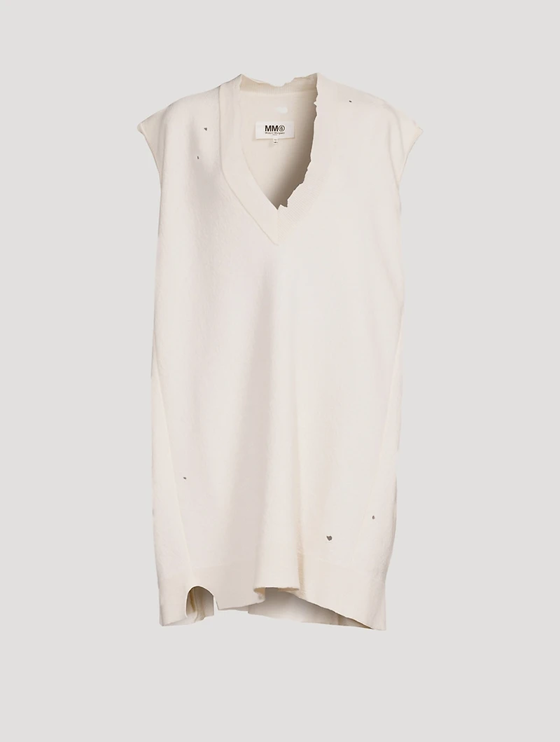 V-Neck Sweater Vest Dress