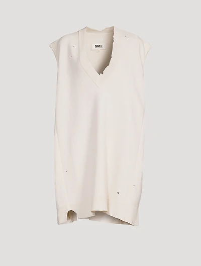 V-Neck Sweater Vest Dress
