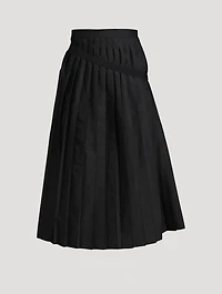 Pleated Foldover Midi Dress
