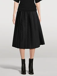 Pleated Foldover Midi Dress