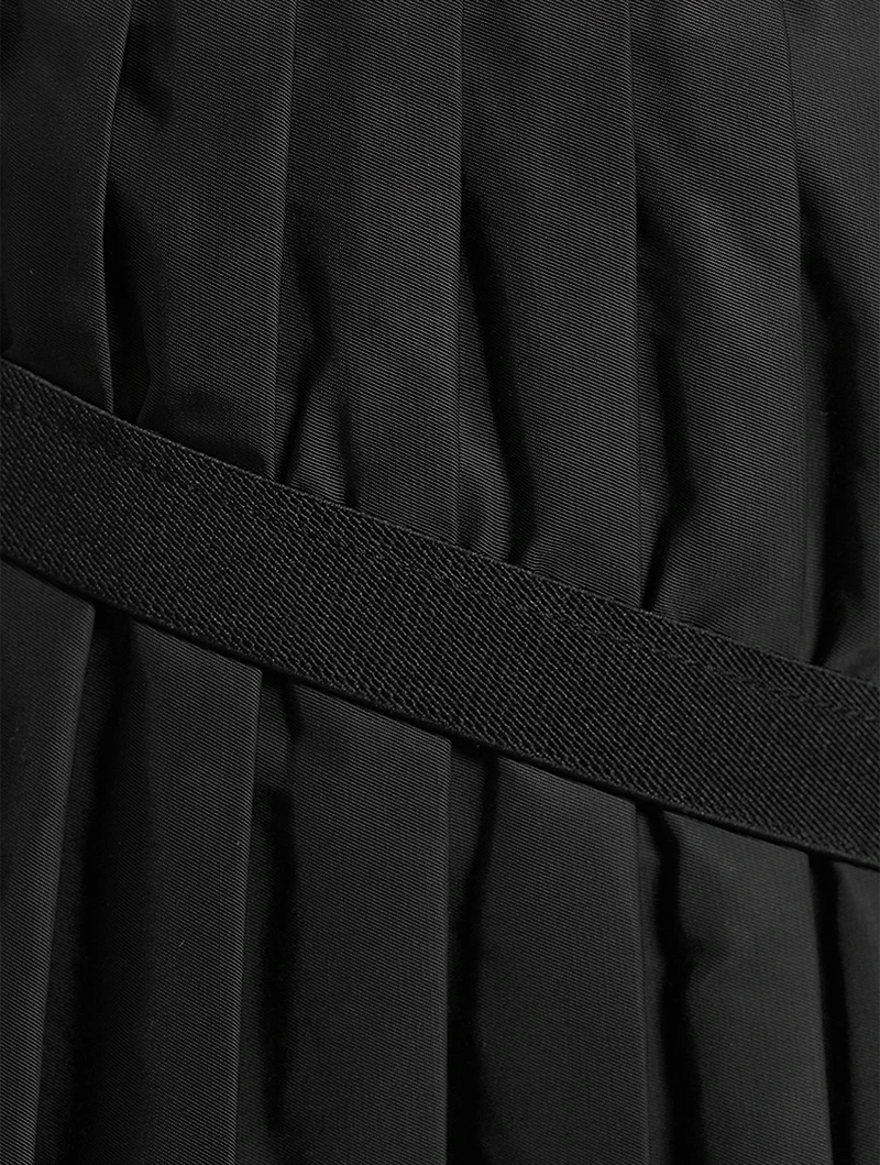 Pleated Foldover Midi Dress