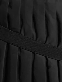 Pleated Foldover Midi Dress