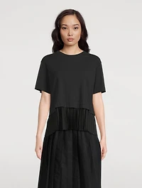 Layered Pleated Hem T-Shirt