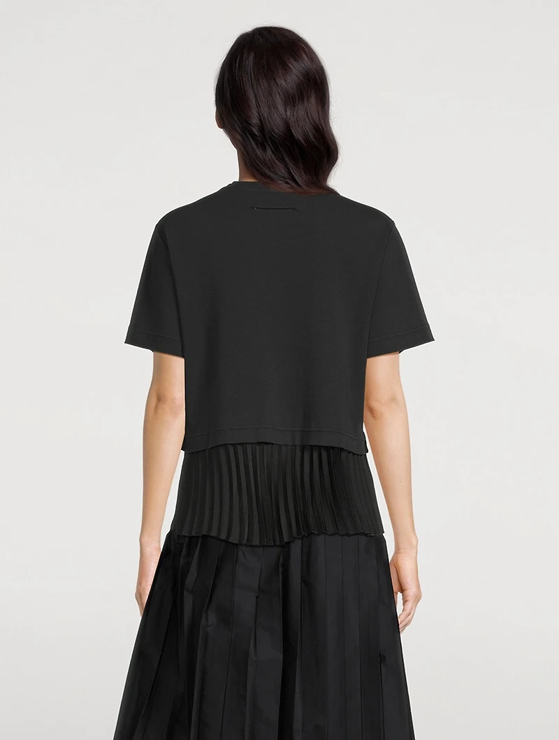 Layered Pleated Hem T-Shirt