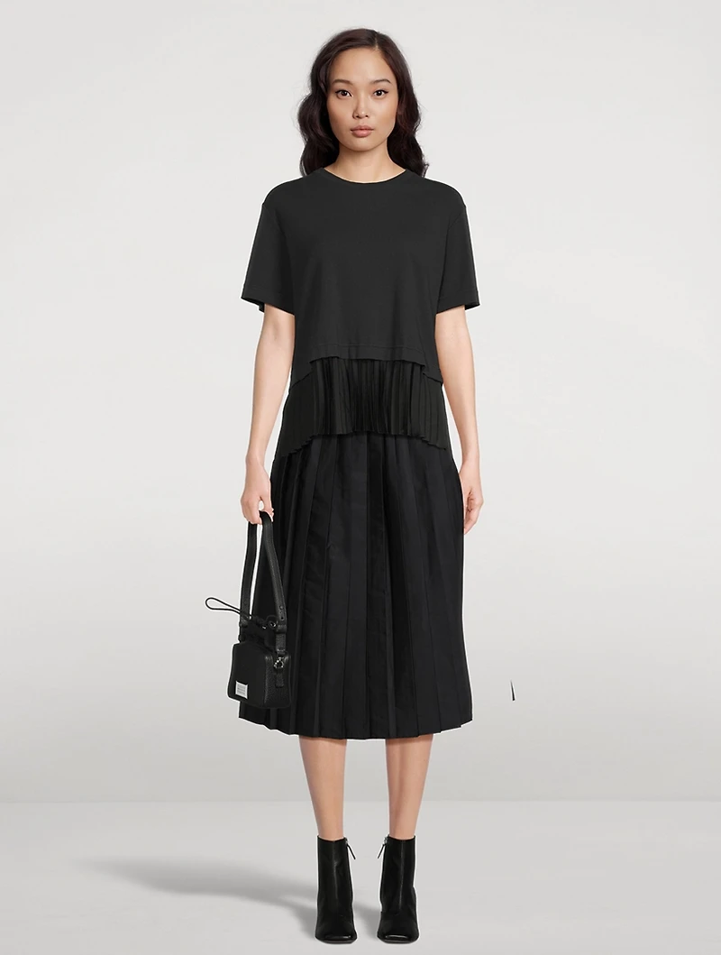 Layered Pleated Hem T-Shirt