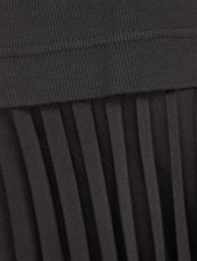 Layered Pleated Hem T-Shirt