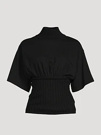 Short-Sleeve Turtleneck T-Shirt Sweater