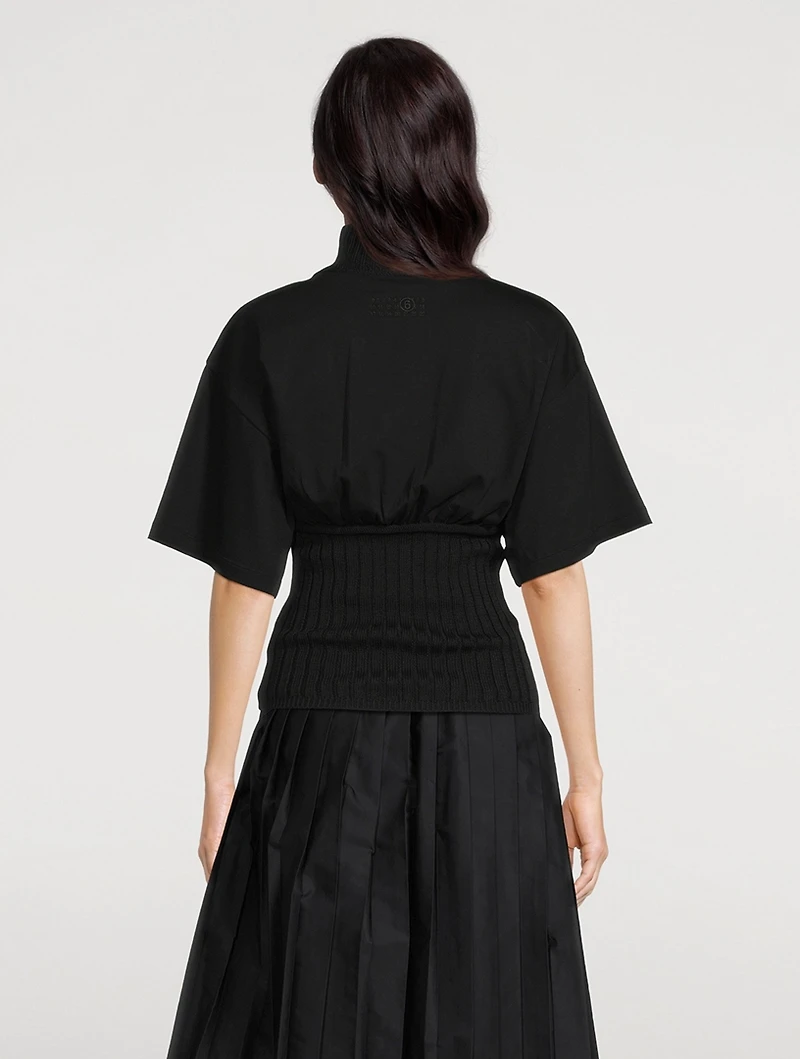 Short-Sleeve Turtleneck T-Shirt Sweater