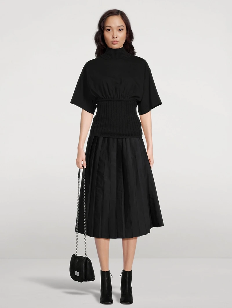 Short-Sleeve Turtleneck T-Shirt Sweater