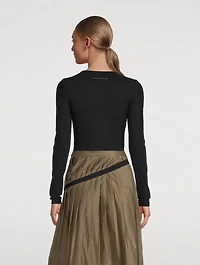 Faux Leather Panel Bodysuit