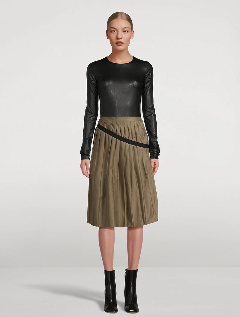 Faux Leather Panel Bodysuit