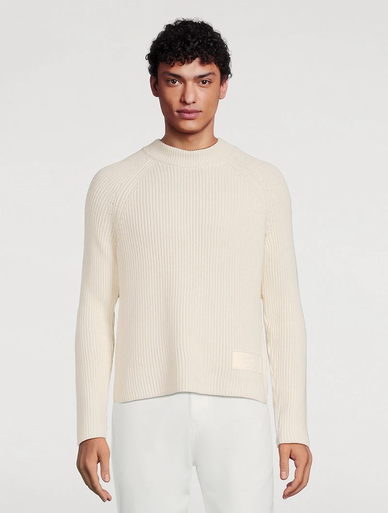 Cotton And Wool Sweater With Label