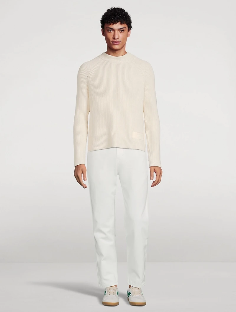 Cotton And Wool Sweater With Label