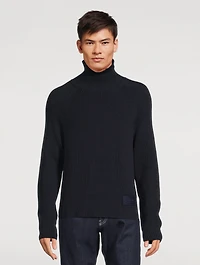 Cotton And Wool Turtleneck Sweater