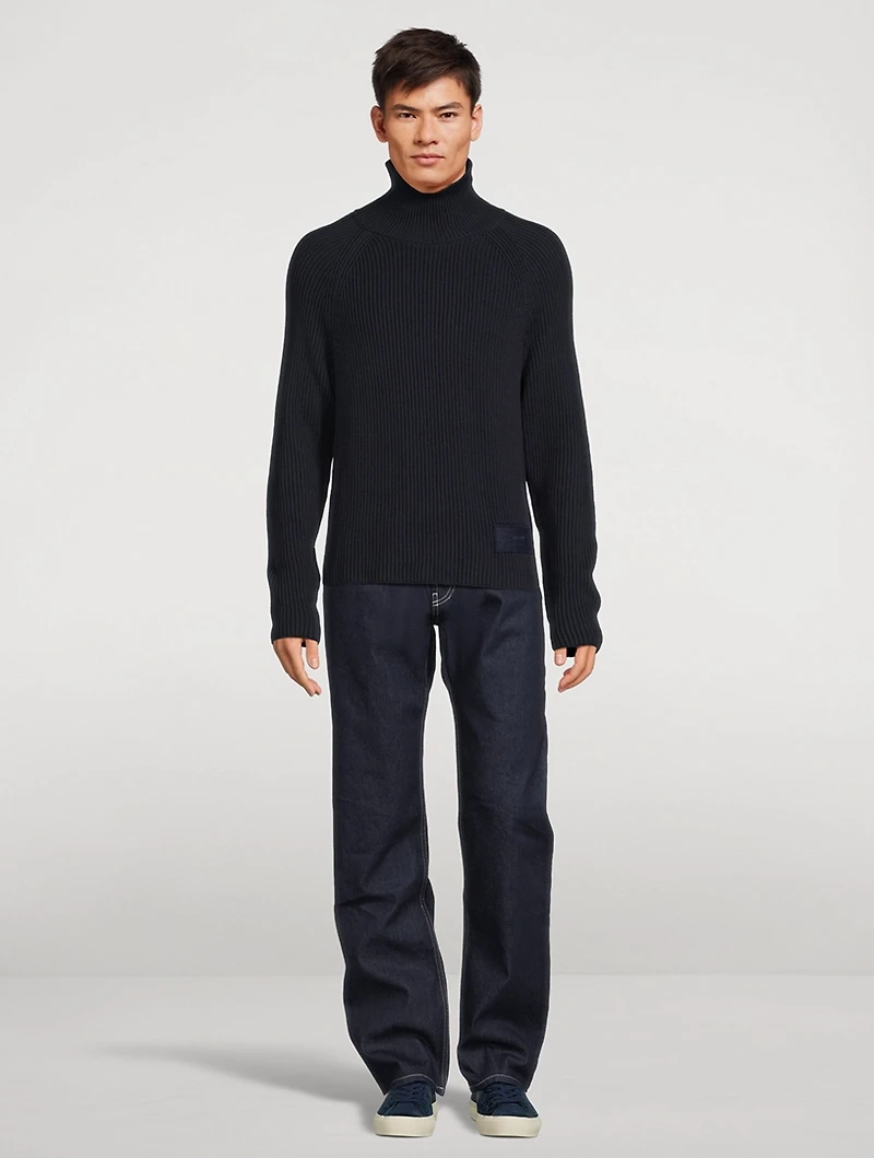 Cotton And Wool Turtleneck Sweater