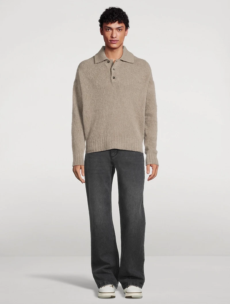 Wool And Alpaca Polo Sweater