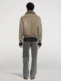 Suede Shearling Bomber