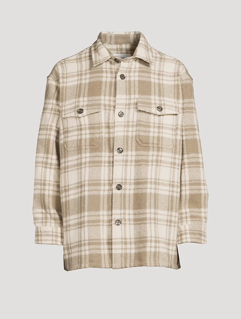 Wool Overshirt Plaid Print