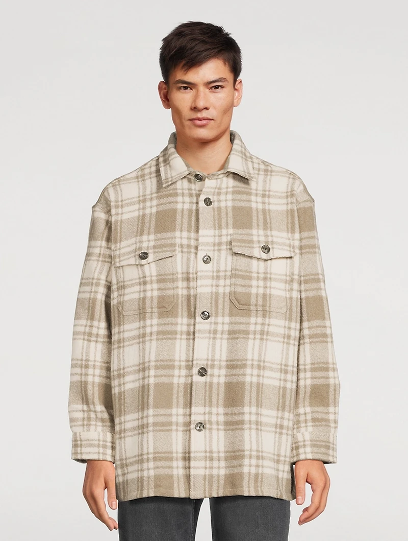 Wool Overshirt Plaid Print