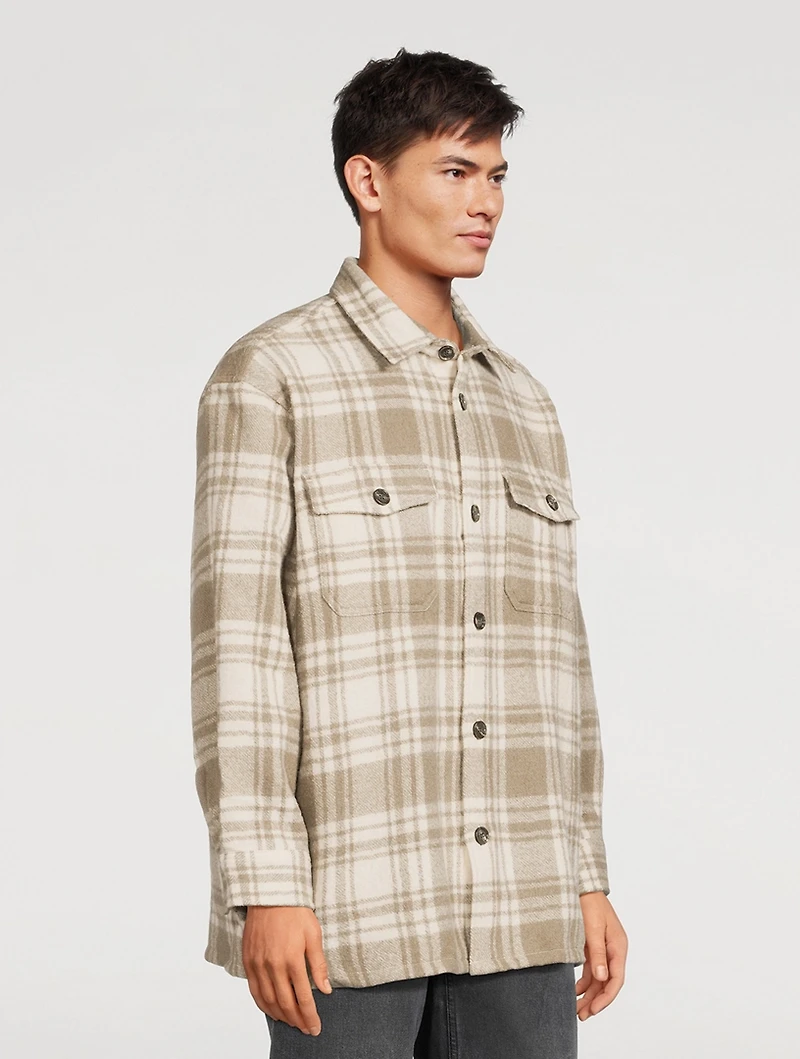 Wool Overshirt Plaid Print