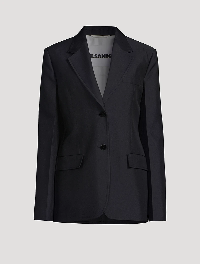 Techno Gabardine Single-Breasted Blazer