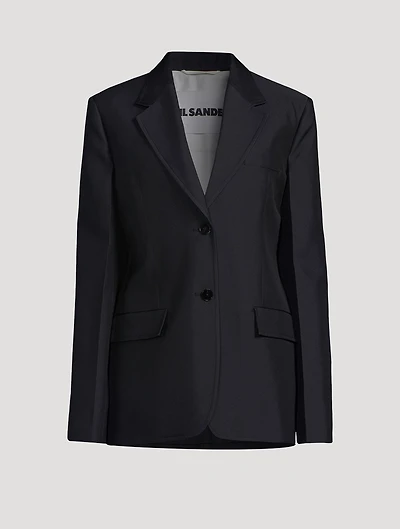 Techno Gabardine Single-Breasted Blazer