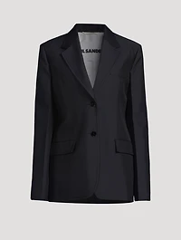 Techno Gabardine Single-Breasted Blazer