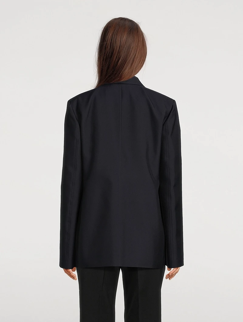 Techno Gabardine Single-Breasted Blazer