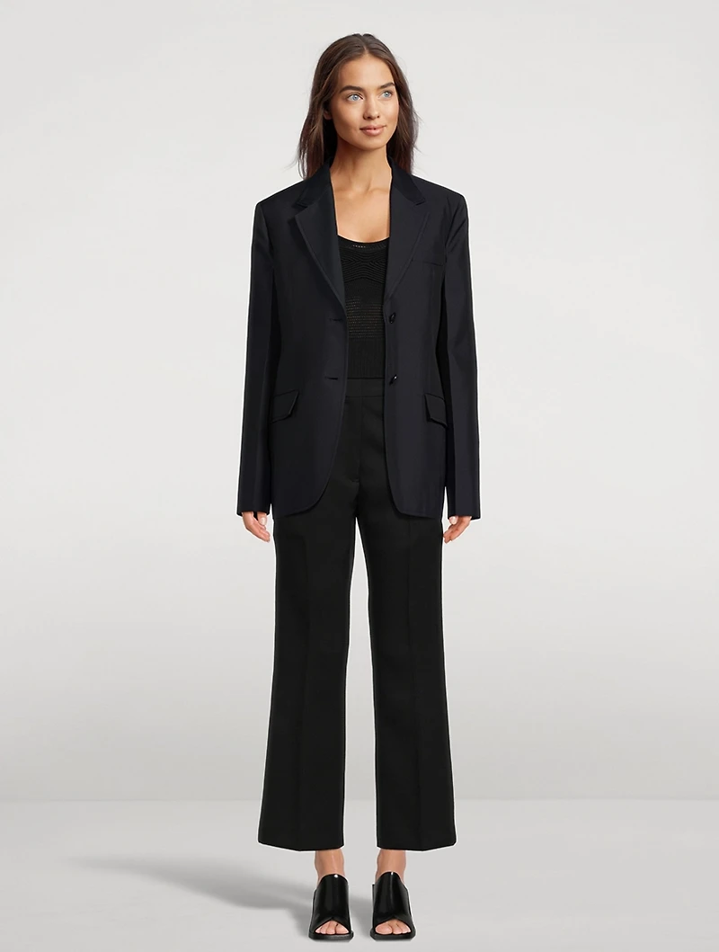 Techno Gabardine Single-Breasted Blazer
