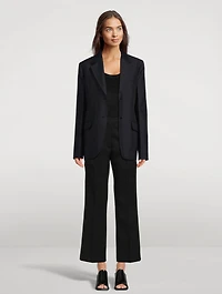 Techno Gabardine Single-Breasted Blazer