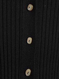 Wool And Silk Ribbed Cardigan
